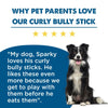 A border collie sits beside text about Best Bully Sticks&#39; 10-Inch Curly Bully Sticks (25 Pack), with five stars above.