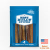 The &quot;6-Inch Standard USA-Baked Odor-Free Bully Stick&quot; from Best Bully Sticks showcases an all-natural dog chews label, a blue design, and a USA flag in the bottom right corner, emphasizing its inclusion in the USA Collection Bully Sticks.