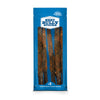 The blue packaging of Best Bully Sticks&#39; &quot;12-Inch Chicken Wrapped Collagen Sticks&quot; shows brown, dried beef sticks visible through a clear window. Labeled &quot;Farm-Raised Alternative,&quot; these sticks promote dental health, crafted for your pet&#39;s optimal care.