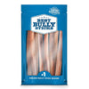 Blue packaging of Best Bully Sticks, featuring the &quot;Rawhide Alternative&quot; and &quot;#1 Online Bully Stick Brand&quot; labels, contains the 12-Inch Jumbo Bully Stick—the ideal thick chew for enthusiastic chewers seeking a satisfying dental experience.