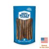 A blue bag of Best Bully Sticks&#39; 12-Inch Standard USA-Baked Odor-Free Bully Stick is labeled &quot;Rawhide Alternative&quot; with an American flag, providing a tasty, dental-health-promoting treat for your dog.