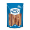 The blue &quot;Best Bully Sticks&quot; package contains 6-Inch Jumbo Bully Sticks, an ideal rawhide alternative for heavy chewers. Touted as the top online bully stick brand, it offers a robust dental chew experience with brown sticks inside.