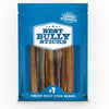 A 5-pack of Best Bully Sticks&#39; 6-Inch Odor-Free Bully Sticks, marketed as a rawhide alternative to promote dental health, with several sticks visible through the packaging.