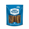 The blue package of 6-Inch Thick Odor-Free Bully Sticks by Best Bully Sticks, labeled &quot;#1 Online Bully Stick Brand,&quot; features a &quot;Rawhide Alternative&quot; badge. These high-protein, all-natural chews are designed to delight your furry friend.