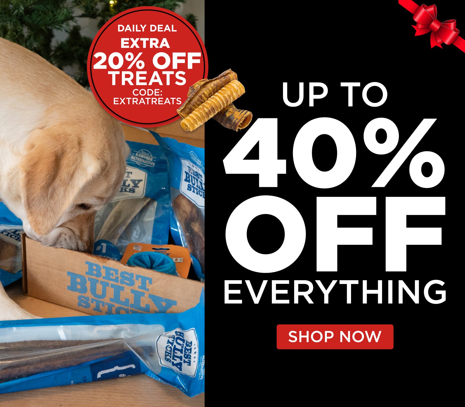 up to 40% off everything extra 20% off treats