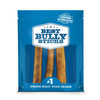 The blue packaging of the &quot;Biggest Bully Stick Ever - Limited Edition (3 Pack of 12 inch)&quot; by Best Bully Sticks displays three visible sticks with the text: &quot;Natural Rawhide Alternative&quot; and &quot;#1 Online Bully Stick Brand.&quot; These treats satisfy power chewers and support dental health.