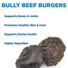 Char-Grilled Bully Burgers by Best Bully Sticks are a delicious treat for dogs, crafted from grass-fed cattle to support bone and joint health. These highly digestible delights promote dental health while enhancing your pup&#39;s coat and skin.