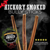 Image of the Hickory Smoked Sampler Box from Best Bully Sticks, adorned with a ribbon and star ratings, showcasing its irresistible flavor and appeal as the perfect hickory smoked dog chew.