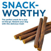 Best Bully Sticks&#39; Kangaroo Sausage treats rest on a white surface, the perfect on-the-go snack for dogs.