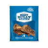 Blue package of Large Marrow Bone from Best Bully Sticks, labeled as a rawhide alternative and the top online bully stick brand, includes two brown sticks. Ideal for medium to large dogs wanting natural treats.