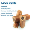 Introducing Best Bully Sticks&#39; &quot;Love Bone Heart Shaped Dog Chew,&quot; crafted with real chicken for an all-natural, highly digestible treat that enhances skin and coat health. With limited ingredients to support joint wellness, these natural chews are the perfect way to show your pet some love.